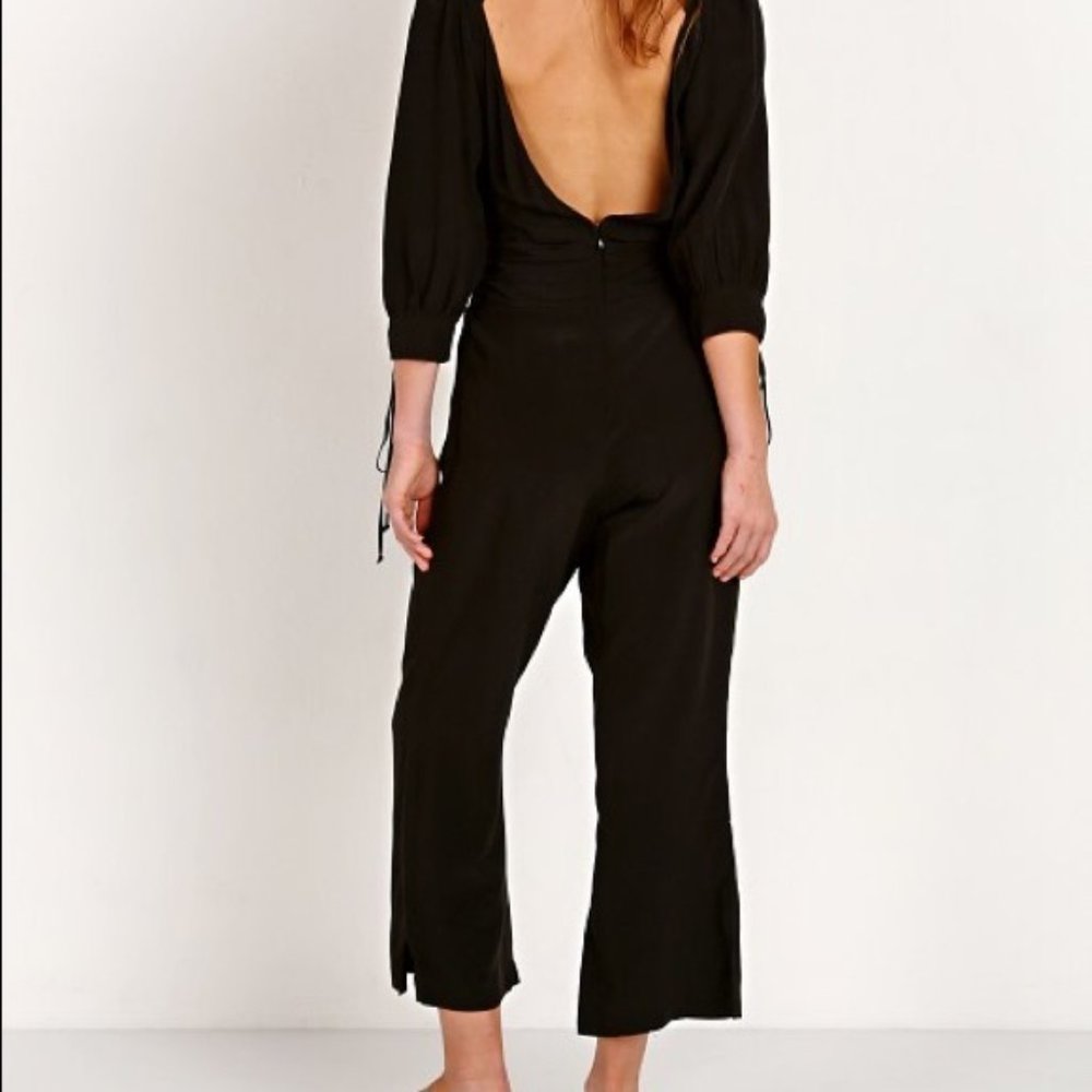 For Love And Lemons Georgi Plunge Jumpsuit Black Size XS NWT - Picture 8 of 14